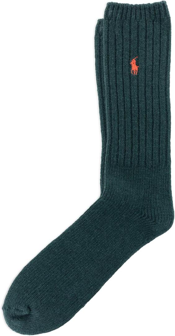 Polo Ralph Lauren Men's Casual Wool Ribbed Boot Crew Socks - 1 Pair Pack - Doer Lambswool