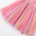 Baby Girls Tutu Dress Long Sleeve Toddler Sleeveless Dresses Infant Tulle Sundress (12 Months, 0-1sequin Pink Rainbow)