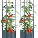 2 Pack Tomato Planter Box with Trellis Raised Garden Bed Planter Box Self Watering Cucumber Patio