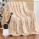 Homemate Heated Blanket Electric Throw - 50x60 Heating Blanket with 10 Fast Heat Levels 8 Hours Auto Off Soft Cozy Flannel Over-Heated Protection ETL Certification Keep Warming in Home