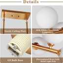 Gold Linear Chandelier Mid Century Modern Linear Chandelier with 22 Lights White Glass Globe, Large Long Sputnik Pendant Light for Dining Room, Living Room, Kitchen Island, Dia 70 Inch