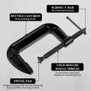 WILLBOND 4 Pcs C Clamps Set 3'' 4'' 6'' 8'' Small Steel Versatile Heavy Duty Welding Clamps Set Jaw Opening Sliding T Bar Handle for DIY Carpentry Caliper Woodworking Welding Building(Black)