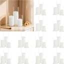 72 PCS White Pillar Candles (2''X3,4,6) and Glass Cylinder Vases(2.6''X5,6,8),Hurricane Candles,Perfectly Sized for use as a Centerpiece Candle Decoration on Wedding Tables!