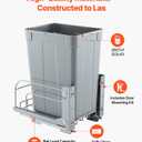 VEVOR Pullout Trash Can for Kitchen Cabinets, 35 QT Garbage Waste Recycling Bin, Under Mount Waste Container, with Heavy Duty Metal Soft Close Sliding System and Door Kit, for Sink, Under Counter