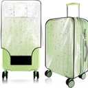 Thicken Clear Luggage Cover Protector, 28" PVC Luggage Covers for Suitcase Waterproof Dustproof Anti-scratch Travel Suitcase Covers Case for Wheeled Luggage (Clear-Black Frame)