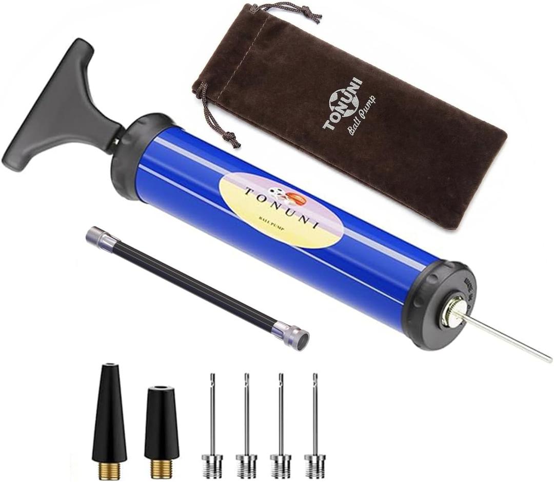 Portable Air Pump,Ball Pump Inflator Kit with Needle,Nozzle, Extension Hose for Soccer Basketball Football Volleyball Water Polo Rugby Exercise Sports Ball Balloon Swim Inflatables