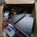 TV Stand with LED Lights, Entertainment Center with Open Shelves and Fabric Drawer, Media Console for 55 Inch TV, Television Stands for Living Room, Bedroom, Black (46.1 Inches)