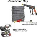 Pressure Washer Hose 100ft 4200PSI with 3/8 Quick Connect, 1/4 Commercial Grade Steel Wire Braided Kink Resistant Power Washer Extension Hose, Flexible Replacement Hose Adapter Set