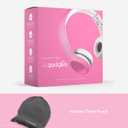 LilGadgets Connect+ Style On-Ear Kids Headphones with Microphone - SharePort Technology, SoftTouch Padding, Detachable Cable, Volume Limiting, Durable & Adjustable - Pink
