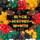 Black History Month Backdrop 6x4FT African American Black History Month Photography Background Festival Party Decorations Supplies Photo Props (6x4FT: 72x48 inch)
