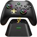 GAMSINGY PC300 Wireless Pro Controller for Windows PC - Hall Effect No-Drift Joysticks, 1000Hz, Includes Charging Dock | Compatible with Switch 1/2, Android, iOS | Ergonomic, Programmable,RGB Lighting