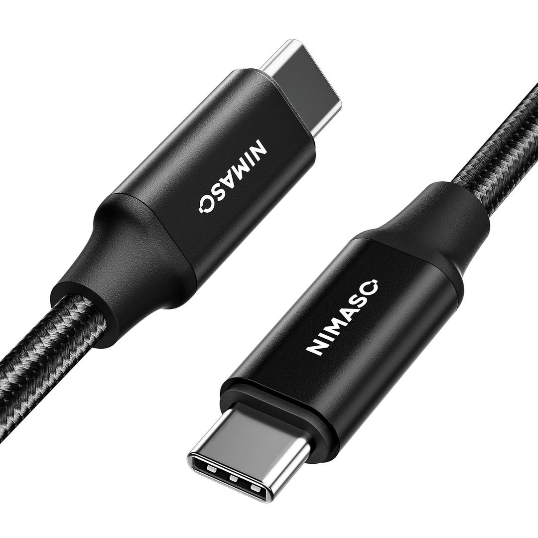 NIMASO USB C 3.1 Gen 2 Cable 10Gbps Data Transfer, 4K Video Output Monitor Cable100W PD Fast Charging for iPhone 17/16/15, MacBook, Huawei Matebook, iPad Pro 2020, Chromebook, KYY, Dell, LG, ARZOPA