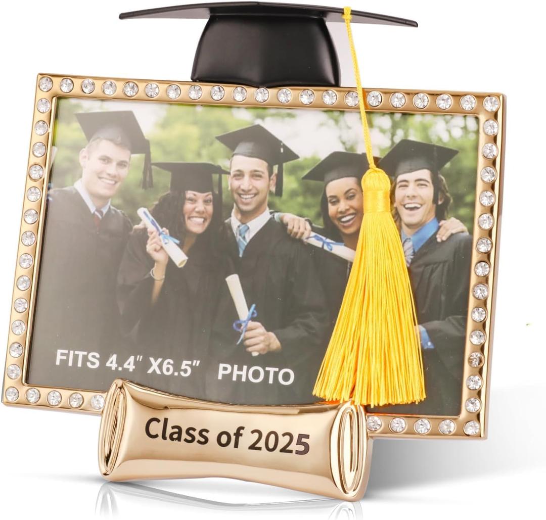 Class of 2025 Graduation Picture Frames 4 x 6 Inch Graduation Photo Frames for 4 x 6 Inch Photo Frame Graduation Party Gifts Photo Glass Frame for Tabletop Display (Antique Gold, 4 x 6 inch)