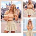 Flowy Shorts for Women Lace Cute Summer Skirts Ruffled Skorts Country Concert Boho Western Cowgirl Beach Vacation Outfit (XL)