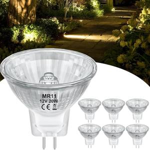 Nioclerce GU4 MR11 12V 20W - 6 Pack MR11 Halogen Bulb with GU4 Base, Dimmable MR 11 Bulb 2800k Warm White, Long Lasting GU 4 Halogen Bulb for Accent, Track Light,Precision Halogen Fiber Optic Bulb