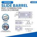 Combi-Bolt CB2000-CHR Sliding Lock Combination Bolt, Chrome