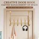 Twisted Design Over the Door Hook Rack, Towel Hanger, Coat Rack for Bathroom, Bedroom or Laundry Room (Gold With 12 Hooks)