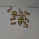 Metallic Gold Plastic Animal Figurines Toys, 12PCS Golden Safari Zoo Animal Figures, Jungle Wild Animals for Baby Shower Decor, Safari Themed Birthday Party, Christmas Decoration Gifts