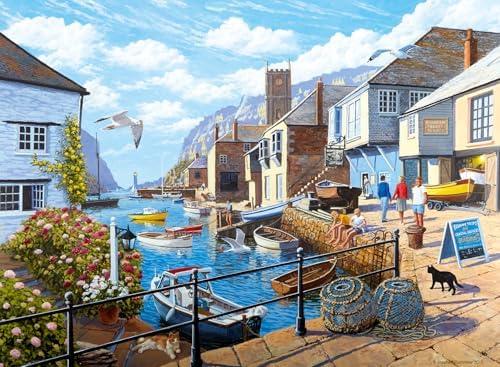 Ravensburger - Tranquil Harbour - 500 Piece Jigsaw Puzzle - Stunning, Vivid Imagery of a Summer Coastal Harbor - Inspiring Scene - Ideal Gift - Frameable Art - Screen-Free Fun - Puzzles for Adults