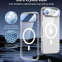 VOFATA [Upgraded Full Camera Protection] for iPhone Air Case with Camera Cover Stand [Fit for MagSafe][10FT Mil-Grade Protection] Transparent Magnetic Phone Cover for iPhone 17 Air Case, Clear
