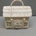 KOLWOVEN Rattan Storage Basket with Lid - Mouse in a Box - Small Doll House - Decorative Hand Woven Shelf Organizer - Cute Handmade Handcrafted Gift Decoration Artwork - Wicker (Natural)
