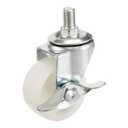 uxcell Swivel Casters 2 Inch Nylon 360 Degree M10 x 15mm Threaded Caster Wheels with Brake White 66lb Capacity 4 Pcs
