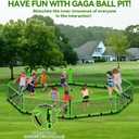Gaga Ball Pit for Kids, Portable Gagaball Court 15ft Equipped with Carry Bag, 2 Gaga Balls, Wind Ropes and Ground Spikes for Sport Games and Indoor & Outdoor Activities