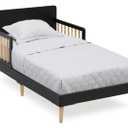 Delta Children Logan Wood Toddler Bed, Greenguard Gold Certified, Midnight Grey/Natural