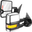 OCPTY Rearview Mirrors Power Heated Towing Mirrors For Chevy Silverado Pickup New Body Style Models 2007 For Chevy 2008-2014 For Gmc 2007-2014 With Chroming Housing Lights Running Lights, 8.89" x 12"