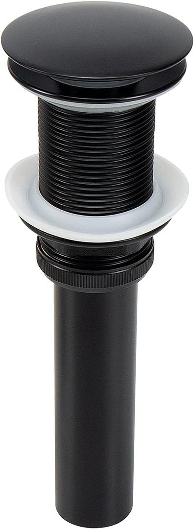 NearMoon Bath Pop up Drain, Brass Sink Drain Strainer for Bathroom Assembly Stopper Vessel Sink, Anti-Clogging (Without Overflow, Matte Black)