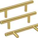 Haidms 20 Pack | 3 Inch Cabinet Handles Gold Stainless Steel Kitchen Drawer Pulls Cabinet Pulls 5 Inch Length, 3 Inch Hole Center (Hole Center 3")