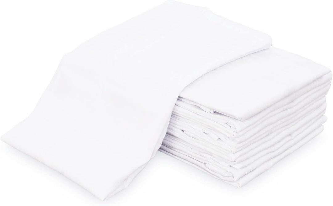 Flour Sack Kitchen Towels (White,12 Pack) 100% Cotton, Cloth Napkin, Bread wrapper, Cheesecloth, Multi Purpose Kitchen Dish Towels,Bar Towels, Extremely Absorbent & Sturdy By Excellent Deals