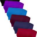 Geyoga 6 Pieces Strapless Bandeau Bras, Seamless Bralettes Stretchy Non Padded Tube Tops for Women (XX-Large, Black, Purple, Lake Blue, Purplish Red, Navy Blue, Burgundy)