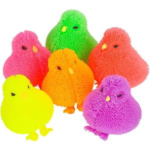 ArtCreativity 3 Inch Chicken Puffer Toys for Kids (Pack of 12) Chick Surprise Toys for Filling Easter Eggs, Easter Party Favors, Egg Hunt Supplies, Stress Relief Toys for Kids, Assorted Neon Colors
