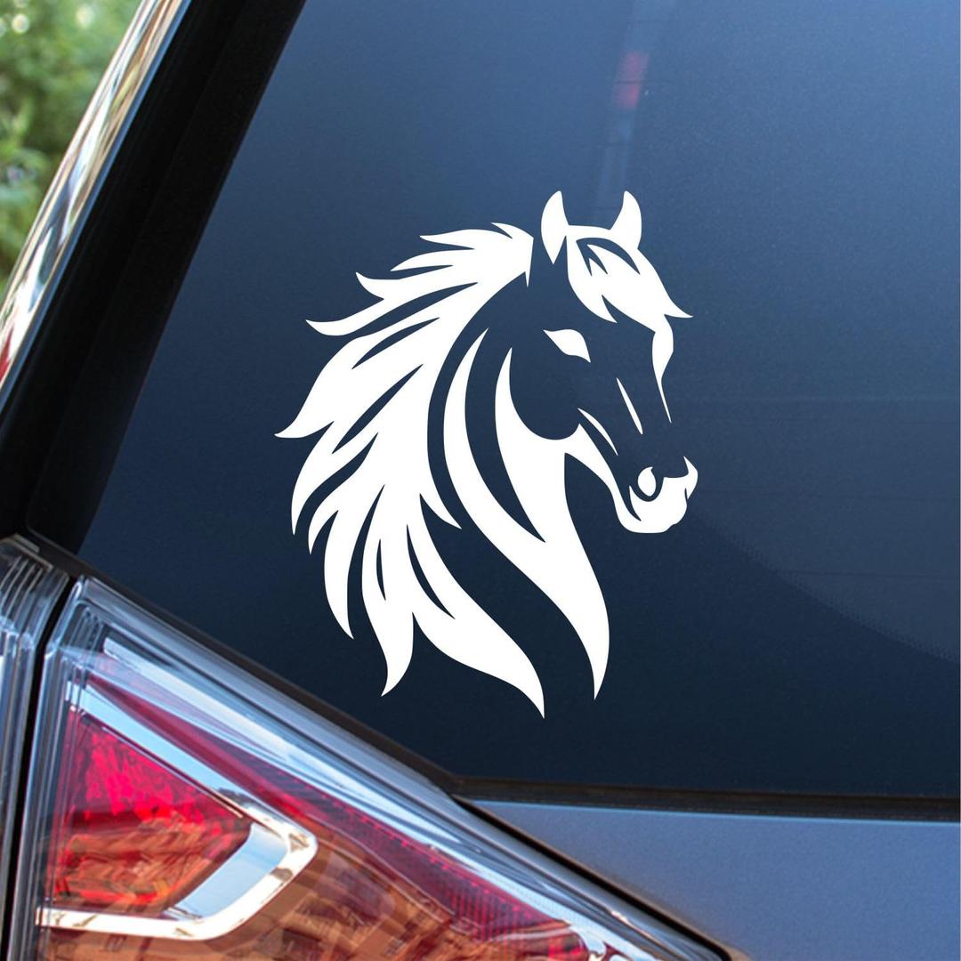 Sunset Graphics & Decals Pretty Horse Silhouette Decal Vinyl Car Sticker | Cars Trucks Vans Walls Laptop Computer Mirror Skateboard Tablet | White | 5.5 inch | SGD000337