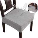 Waterproof Stretch Seat Covers,Dining Room Chair for 4 Set Removable Washable Chair Slipcover Protectors,Rear Covers,Light Grey