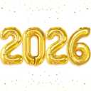 KatchOn, Gold 2026 Balloons New Year - 16 Inch | 2026 Balloon Numbers for Happy New Years Decorations 2026 | 2026 Gold Balloon | NYE Decorations Balloons | New Years Eve Party Supplies 2026