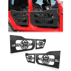 wrangler JK summer tubular half doors Fit for 2007-2018 Jeep Wrangler JK Unlimited 4-Door Front & Rear Tube Doors With Side View Mirror, Door Hanger Storage Rack Bracket Holder