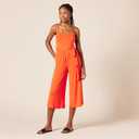Amazon Essentials Women's Jersey Cami Cropped Wide Leg Jumpsuit (Orange, M)