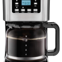 Chefman 12-Cup Programmable Coffee Maker, Electric Brewer, Auto Shut Off, Digital Display w/Auto-Brew Function, Anti-Drip Pot, Reusable Filter for Fresh Grounds, Square Stainless Steel, Glass Carafe