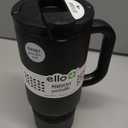 Ello Port 30oz Tumbler with Carry Loop & Integrated Handle | Vacuum Insulated Stainless Steel Reusable Water Bottle Travel Mug | Leak Proof Lid | Flexible Straw | BPA-Free | Dishwasher Safe | Black