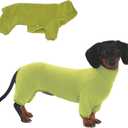 Dachshund Dog Turtleneck Sweater, Winter Warm Clothes for Dachshunds, Sausage Dog Winter Outfit(Green, S)