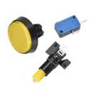 Uxcell Game Push Button 60mm Round 12V LED Illuminated Push Button Switch with Micro Switch for Arcade Video Games Yellow 2pcs