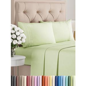 King Size 4 Piece Sheet Set - Comfy Breathable & Cooling Bed Sheets Set - Hotel Luxury Bedding for Women, Men, Kids, Teens, Boys & Girls - Deep Pockets and Wrinkle Free - Oeko-Tex - Light Sage Green