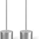 Cordless Table Lamp Set of 2, Rechargeable 5000mAh Battery Powered Outdoor Table Lamps(Silver)