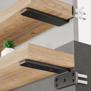 SKYSEN 6 Pack 6" Floating Shelf Bracket, Shelves Brackets, Wood Shelving Brackets Hardware - Heavy Duty - 6/ 8/ 10/ 12 inch - Real Hidden Bracket Design（tzj6-6）