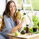 10 Pcs 8 Oz Plastic Juice Bottles Empty Clear Containers with Tamper Proof Lids for Juice, Milk and Other Beverage