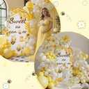 148 Pcs Sweet As Can Bee Baby Shower Decorations Balloon Metal Arch Backdrop Stand and Cover Set Decor Yellow and Gold Balloon Arch Kit Bee Baby Shower Gender Reveal Birthday Party Supplies