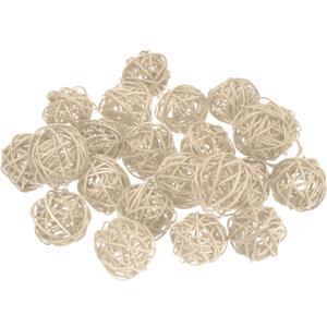 uxcell 22 Pcs Wicker Rattan Balls, 1.6inch Wood Decorative Balls Vase Fillers for Centerpiece Bowl Orbs Fillers Tree Wedding Home Decor, Beige