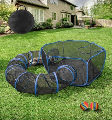 MAMI&BABI Catio Outdoor Cat Enclosures, Foldable Cat Tent for Outside Enclosed Playpen with Tunnel, Cat Outdoor Enclosure for Indoor Cats,Rabbit and Other Small Animals